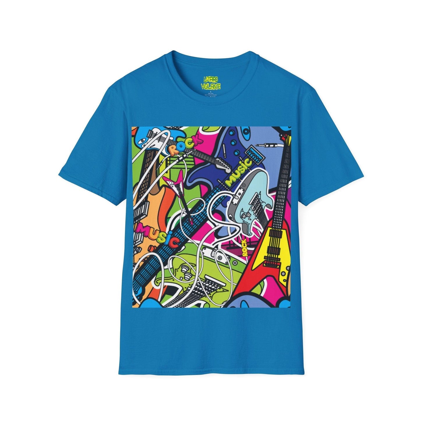 Rock Guitars Collage' Unisex Softstyle T-Shirt - Lizard Vigilante