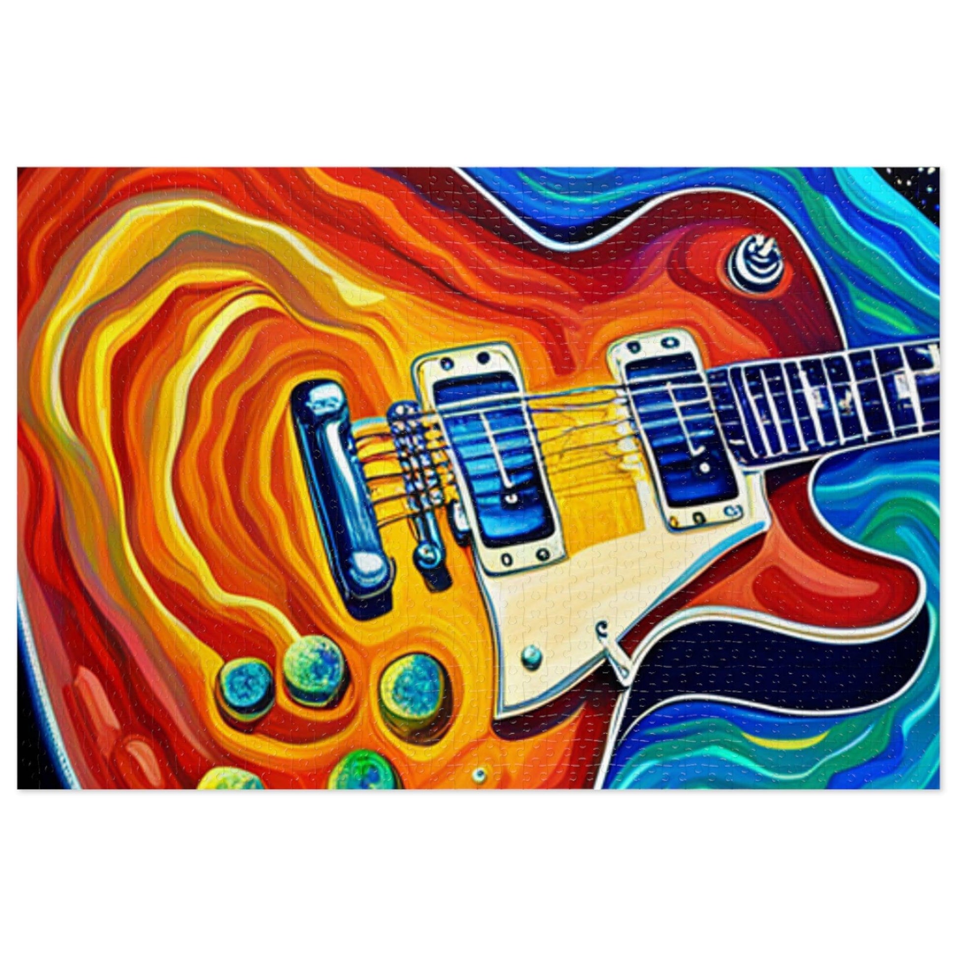 Psychedelic Electric Guitar Jigsaw Puzzle (30, 110, 252, 500,1000-Piece) - Lizard Vigilante