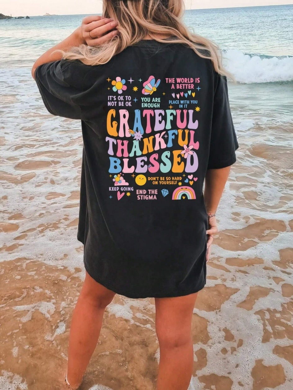 2D Printed Thanksgiving Element Cotton T-shirt