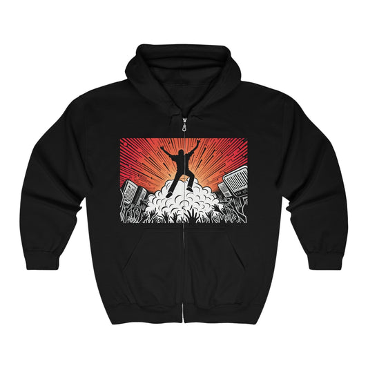 Metal/Country/Rock/DJ Concert Unisex Heavy Blend™ Full Zip Hooded Sweatshirt - Lizard Vigilante
