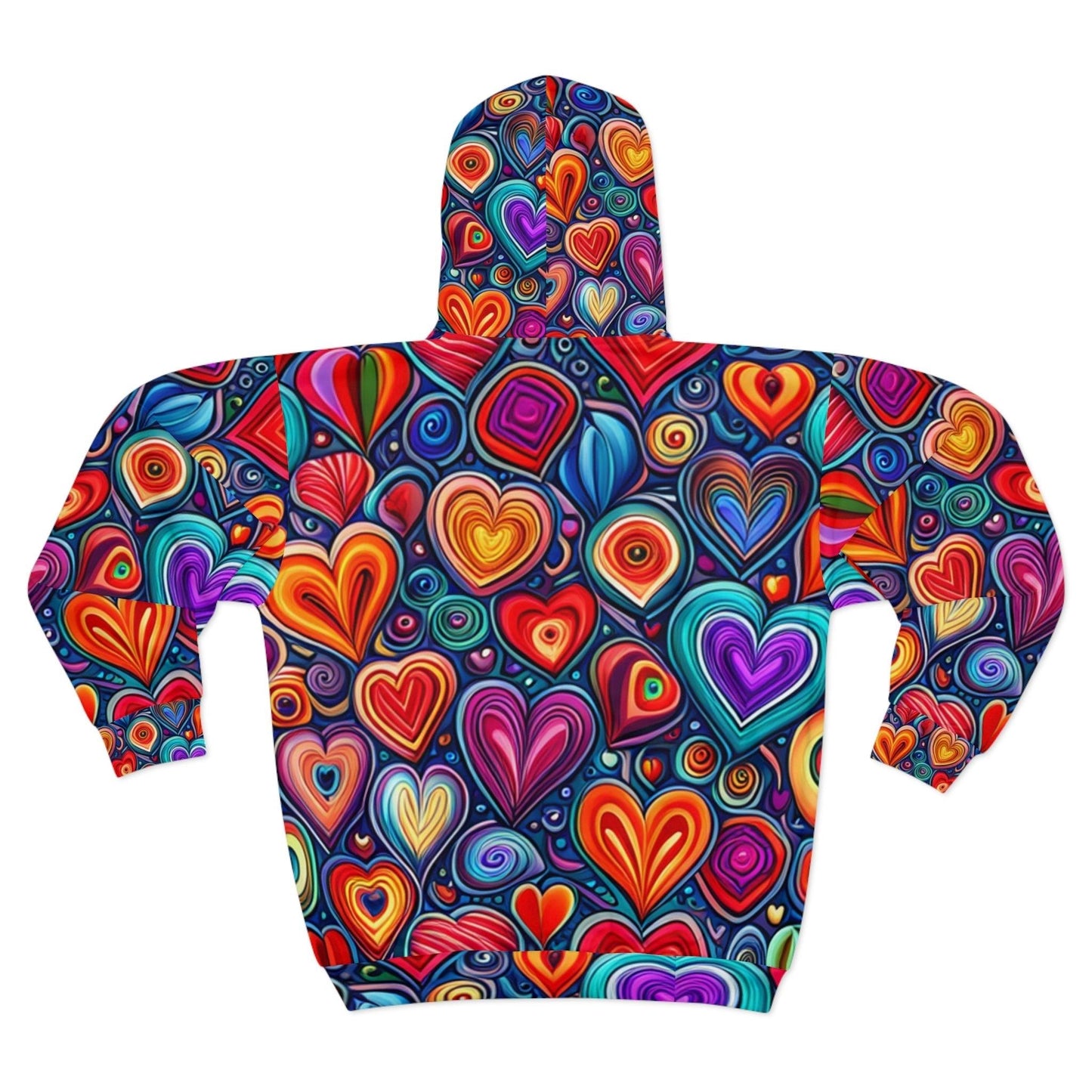 Much Love Unisex Zip Hearts Hoodie - Lizard Vigilante