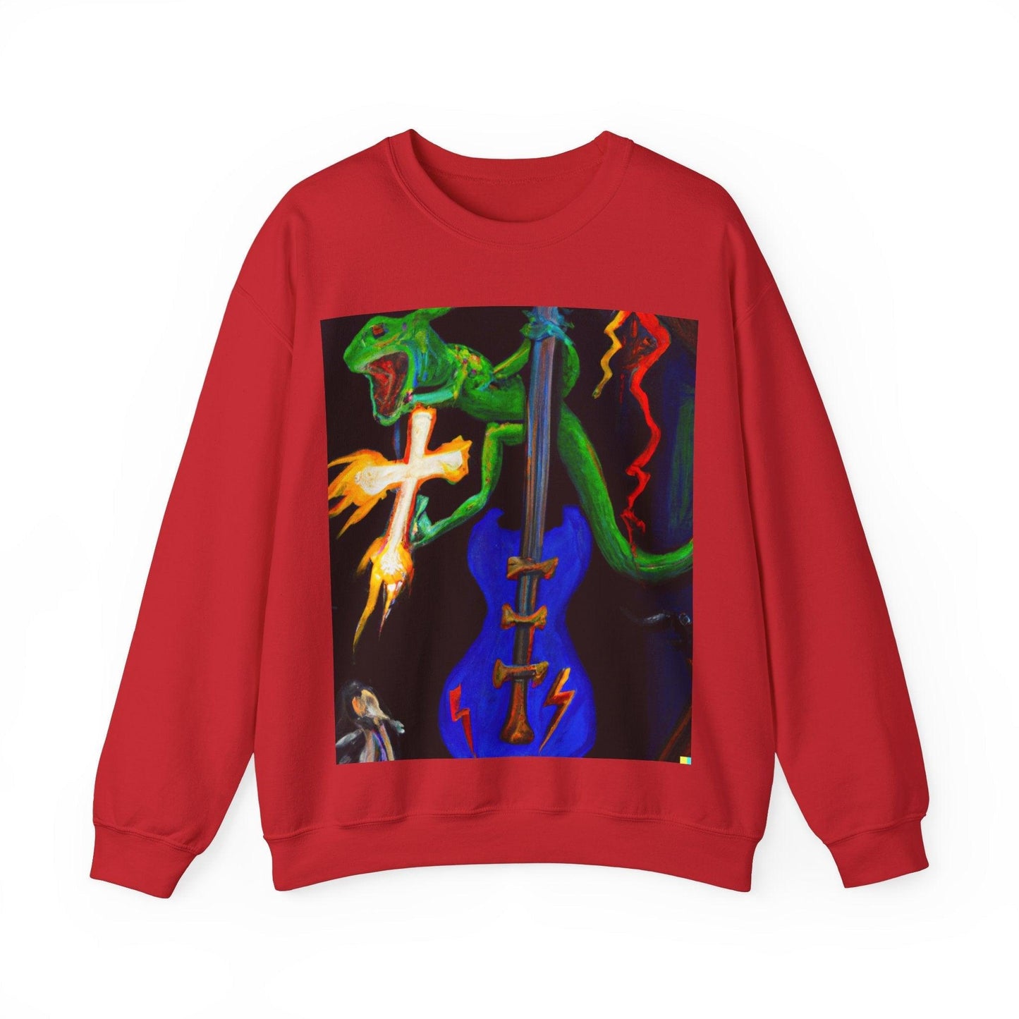 Lizard Vigilante Lightning Cross Unisex Heavy Blend™ Crewneck Sweatshirt - Lizard Vigilante