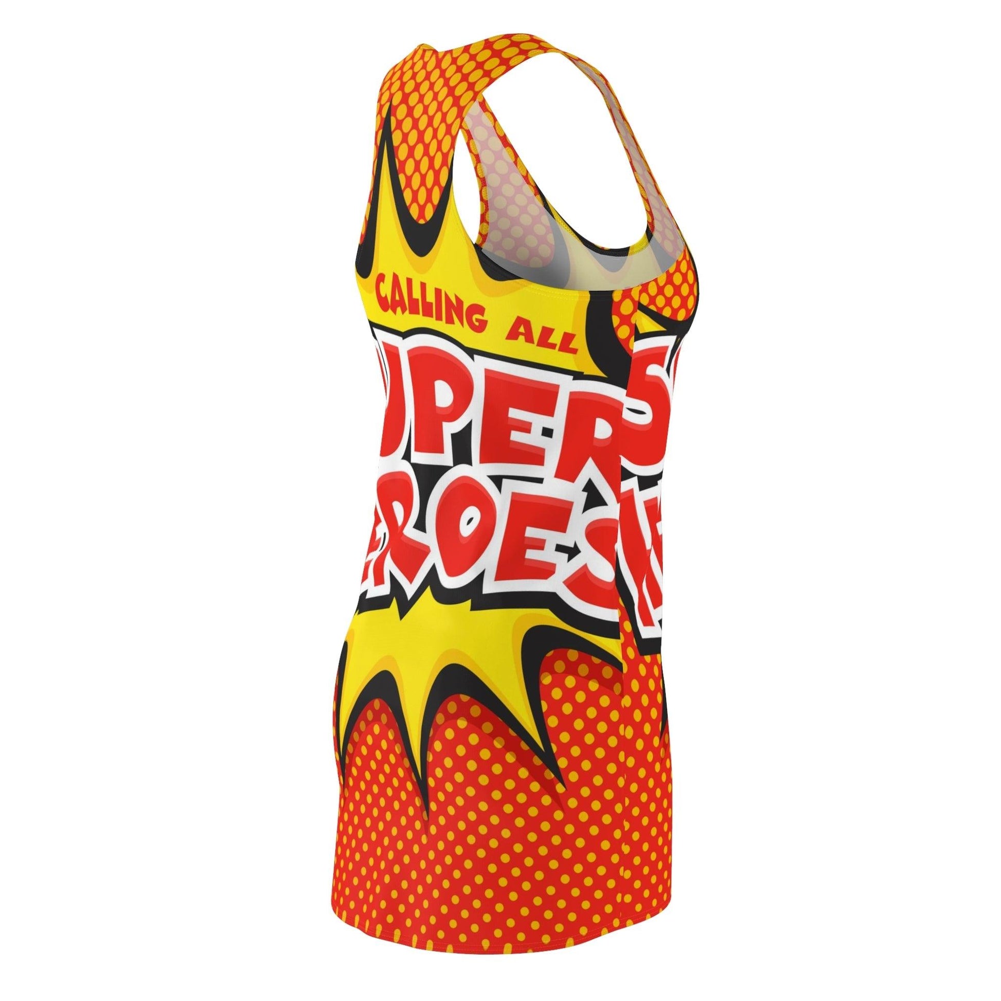 Calling All Super Heroes Women's Cut & Sew Racerback Dress (AOP) - Lizard Vigilante