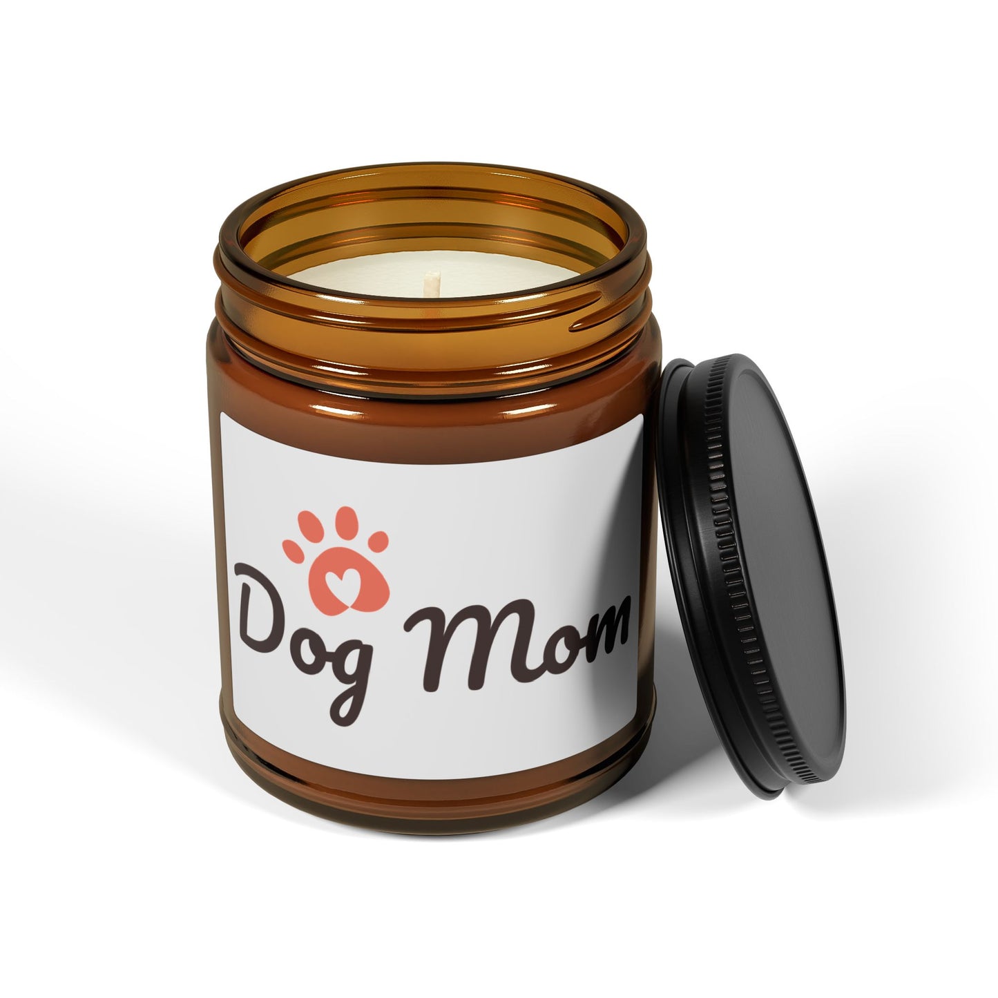 Dog Mom Soy Candle – Scented Amber Jar (Gift for Pet Lovers)