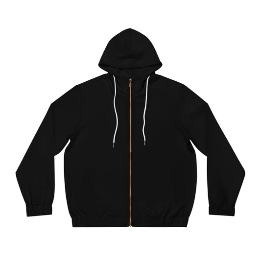 Black Men's Full-Zip Hoodie - Lizard Vigilante