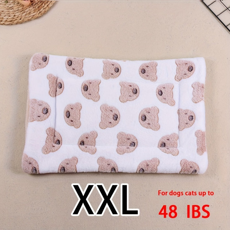 All-Season Dirt-Resistant Rectangular Pet Blanket - Comfortable Dog Paw Heart Print Pet Bed, 1pc