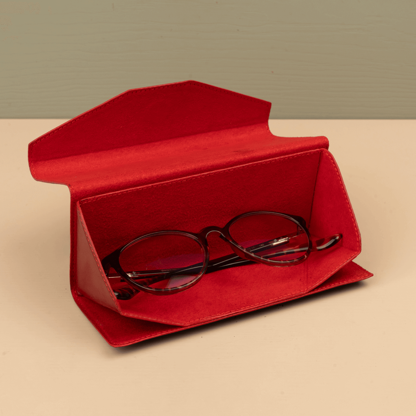 Luxury Leather Sunglasses Case - Red - Louisville