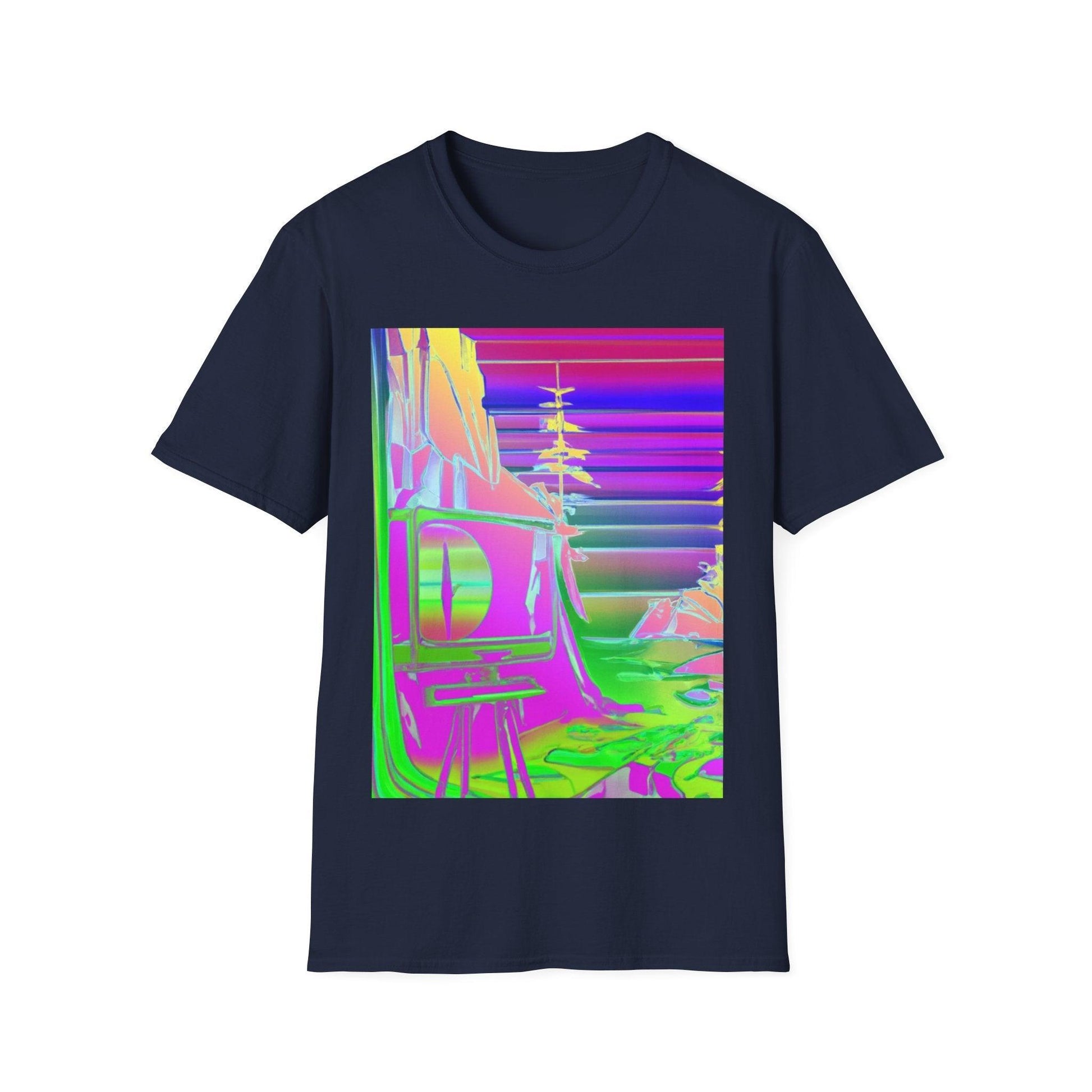 Psychedelic Monitor Unisex Softstyle T-Shirt - Lizard Vigilante