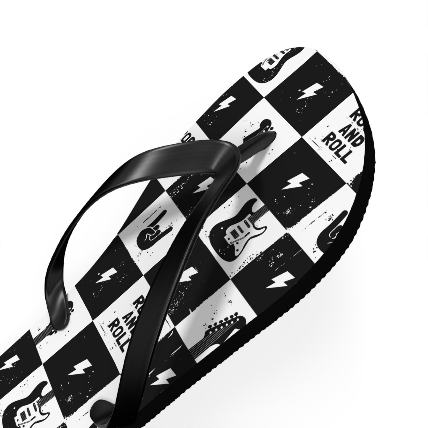 Rock And Roll Squares Flip Flops - Premium Shoes from Printify - Just $27.99! Shop now at Lizard Vigilante