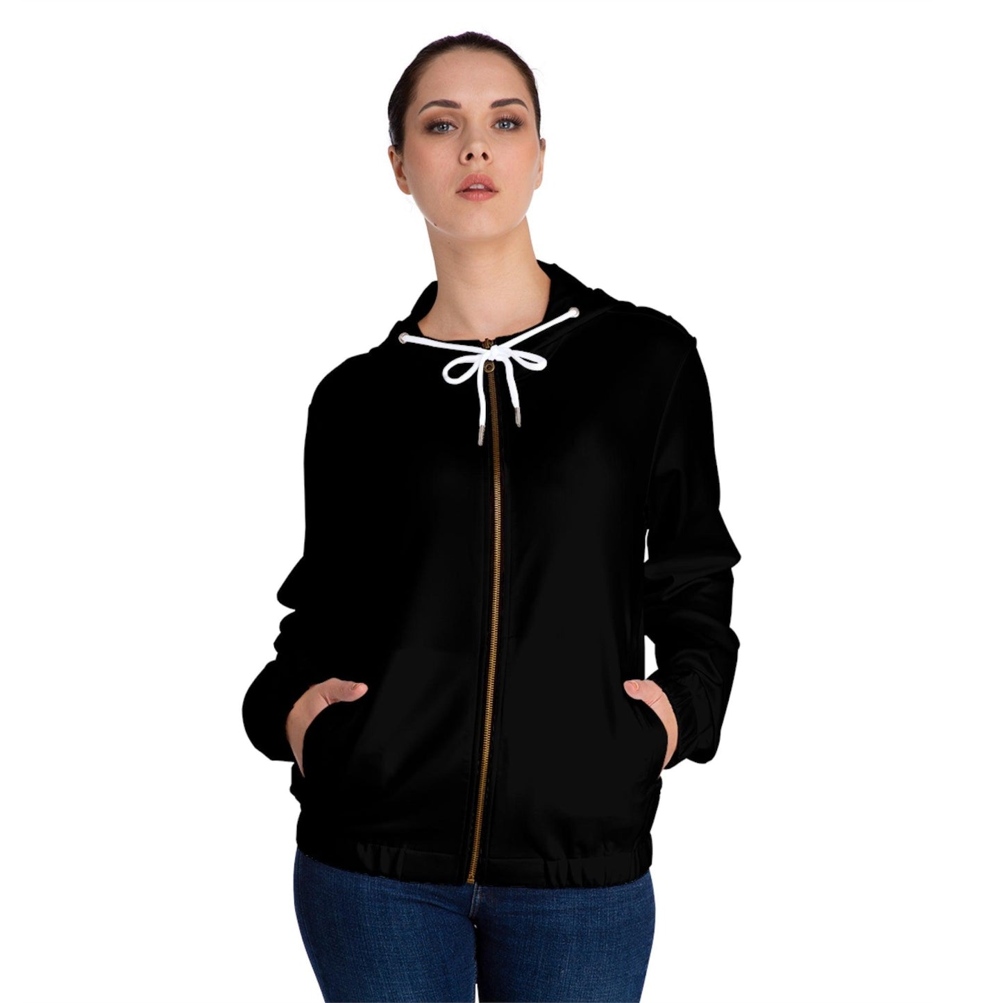 Black Women’s Full-Zip Hoodie - Lizard Vigilante