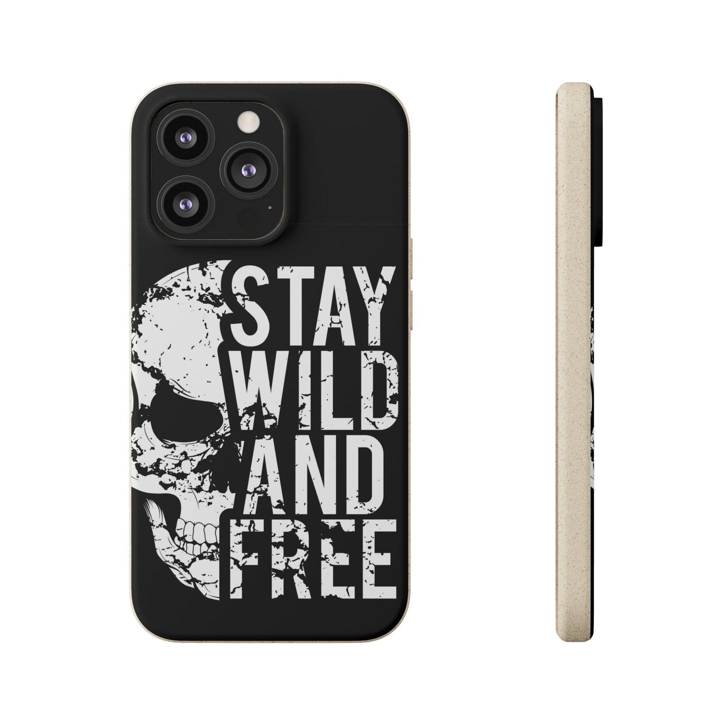 Stay Wild And Free Skull Biodegradable Cases - Lizard Vigilante