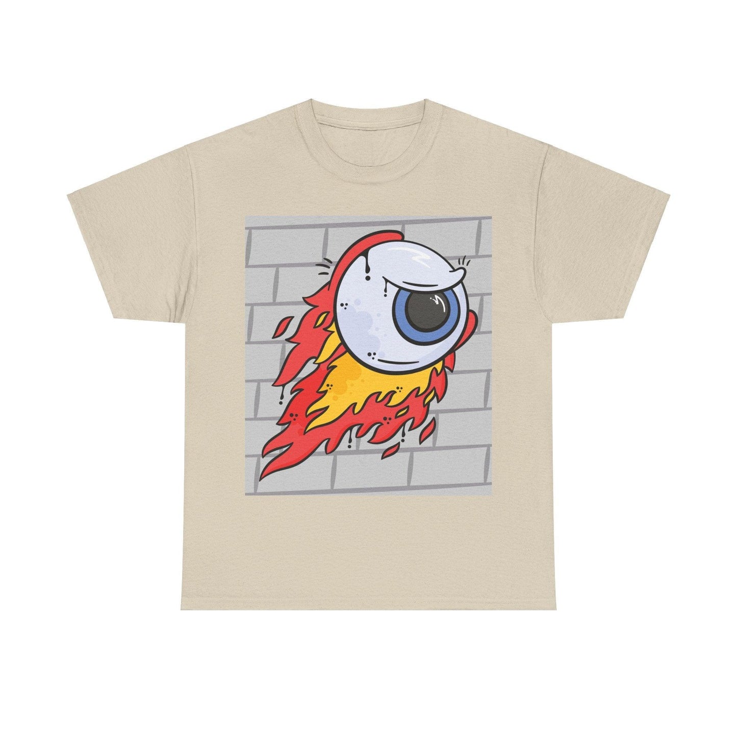 Flaming Eyeball Unisex Heavy Cotton Tee - Lizard Vigilante