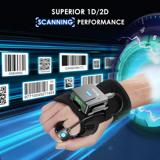 Portable Two-dimensional Wrist Barcode Scanner Gloves Bluetooth Scanner