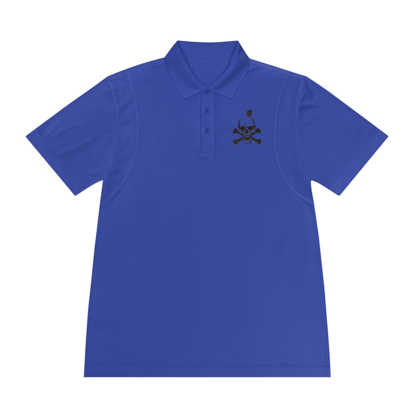 Guitar Skull Cross Bones Men's Sport Polo Shirt - Lizard Vigilante