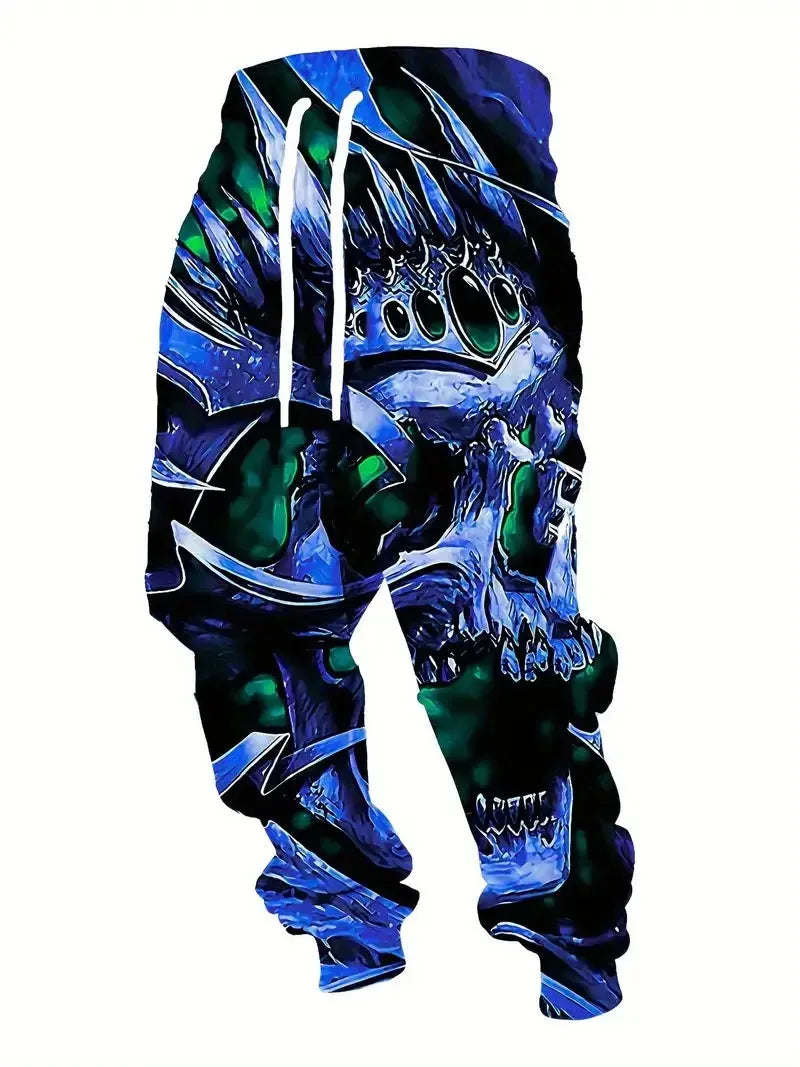 Skull Print New Colorful High-Quality Ice Silk Long Pants For Men's Slim Fit Elastic And Quick Drying Outdoor Running Pants ML4 - Premium  from Lizard Vigilante - Just $23.99! Shop now at Lizard Vigilante