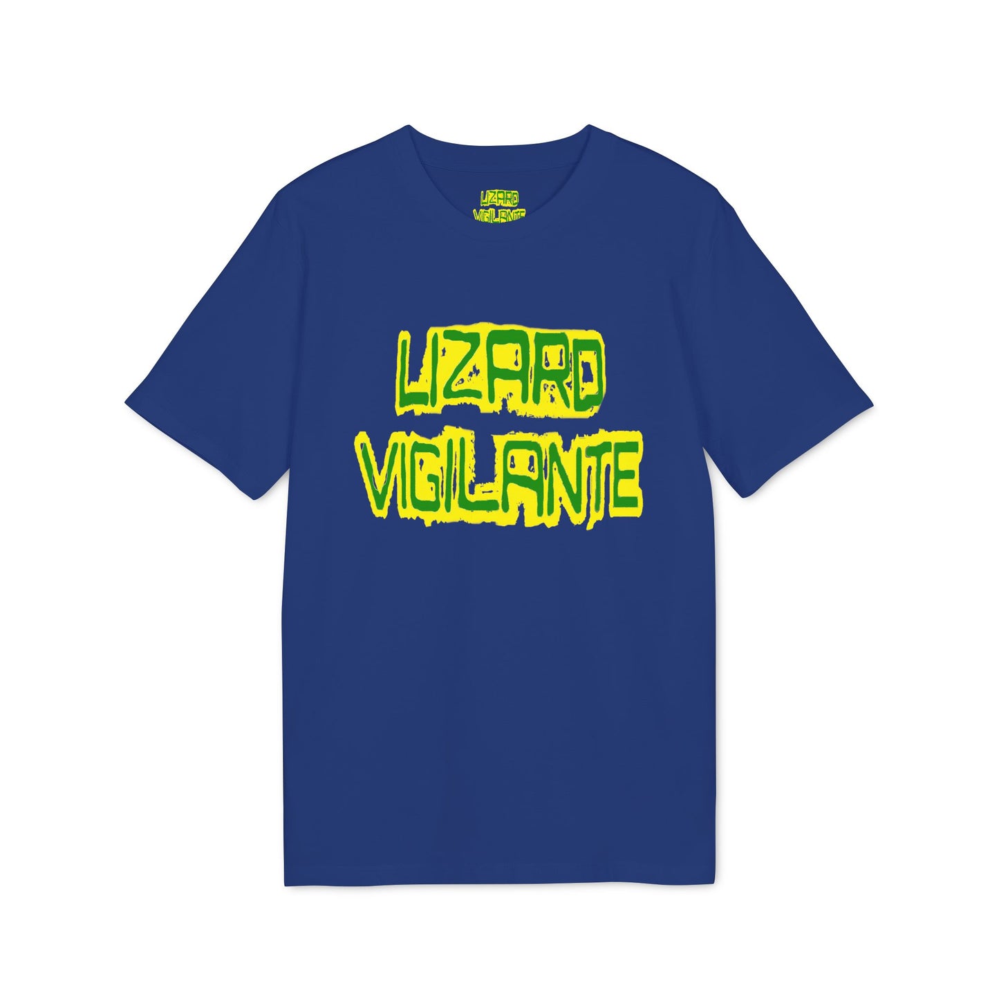 Lizard Vigilante T-Shirt — Retro Neon Graphic Tee for Reptile Fans