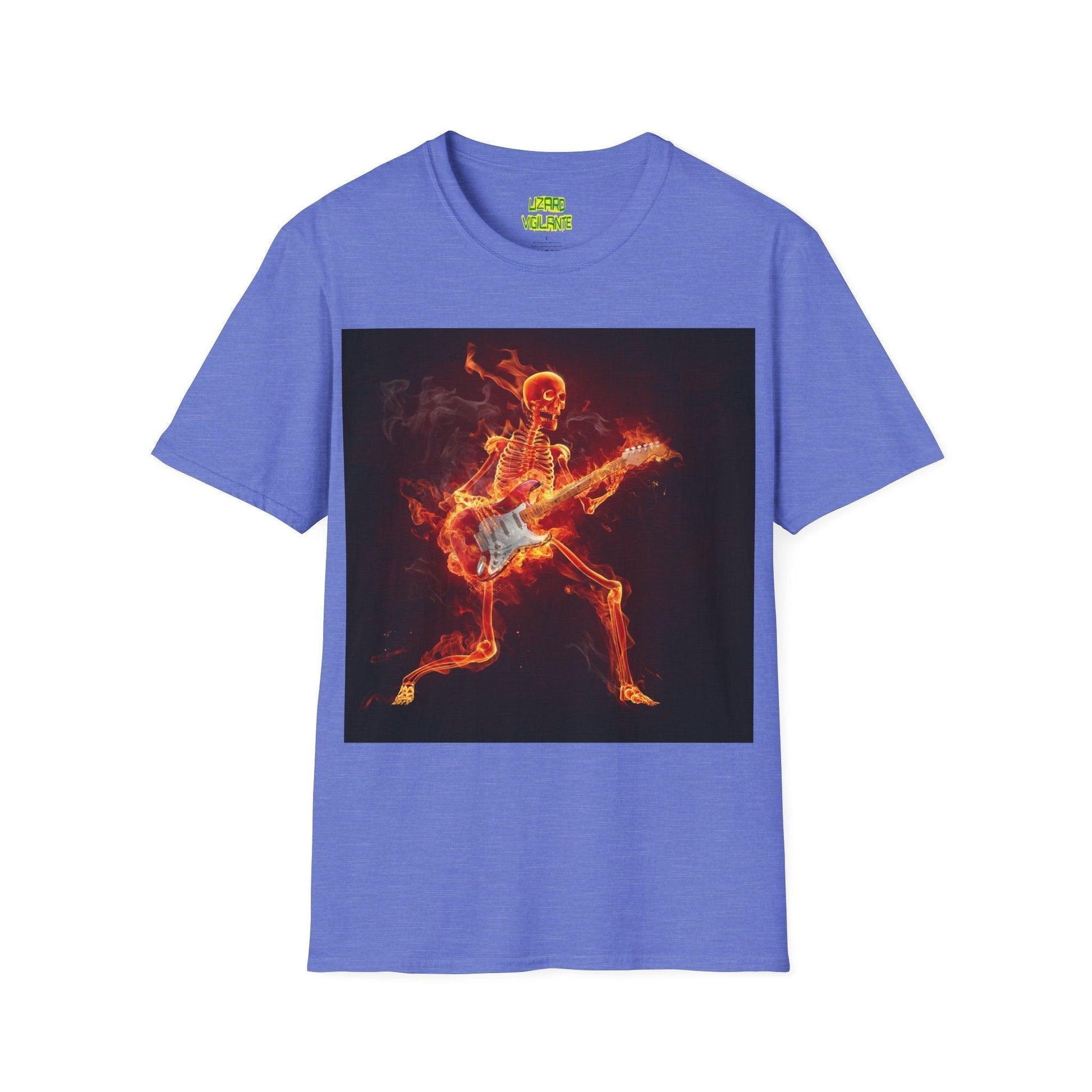 Fiery Guitarist Unisex Softstyle T-Shirt - Lizard Vigilante