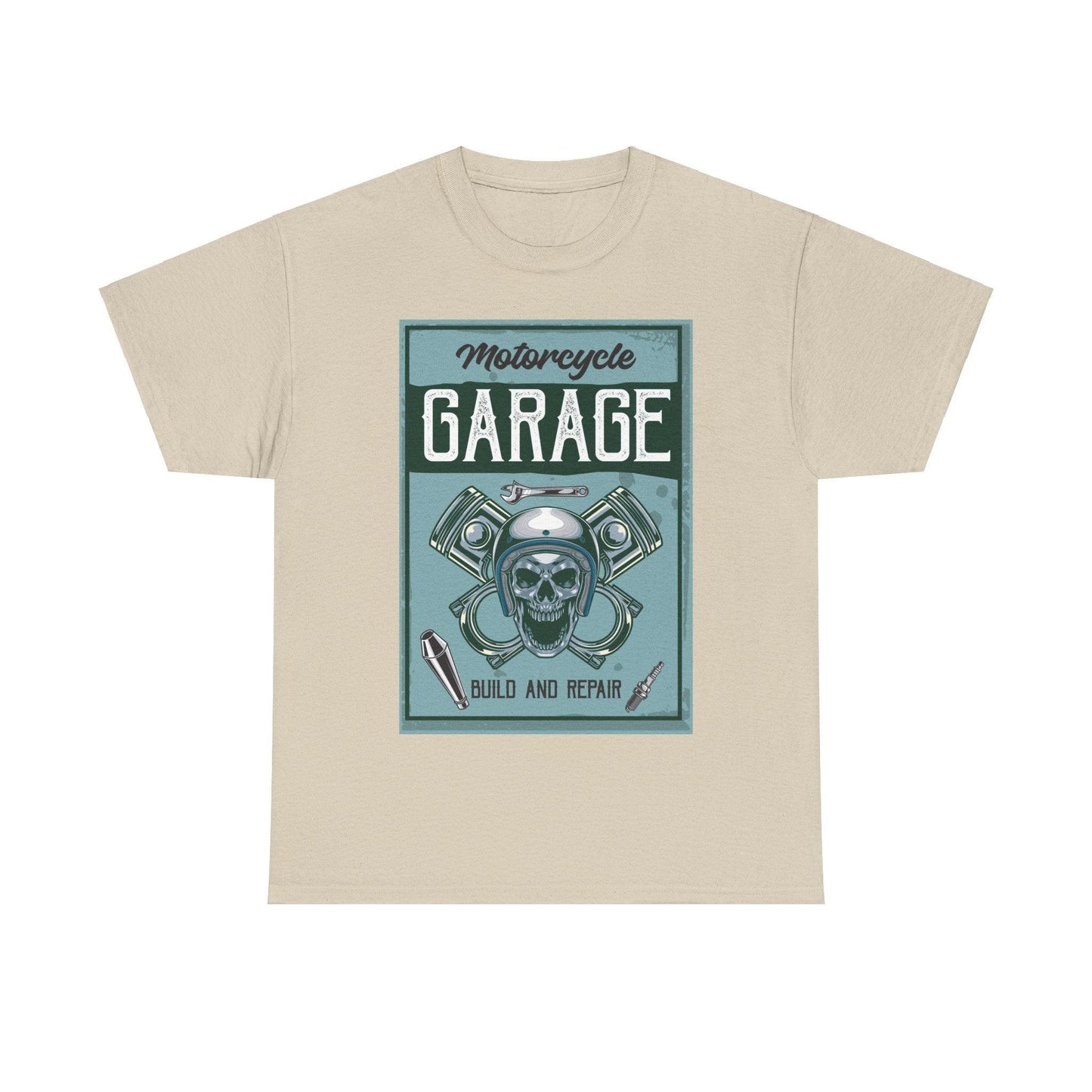 Motorcycle Garage Unisex Heavy Cotton Tee - Lizard Vigilante