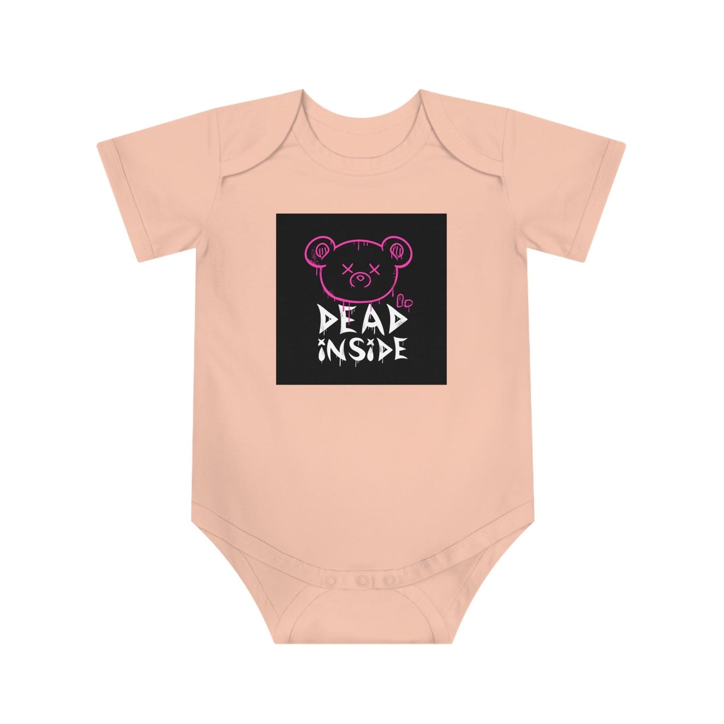 Dead Inside Teddy Bear Baby Short Sleeve Bodysuit - Premium Kids clothes from Printify - Just $59.99! Shop now at Lizard Vigilante