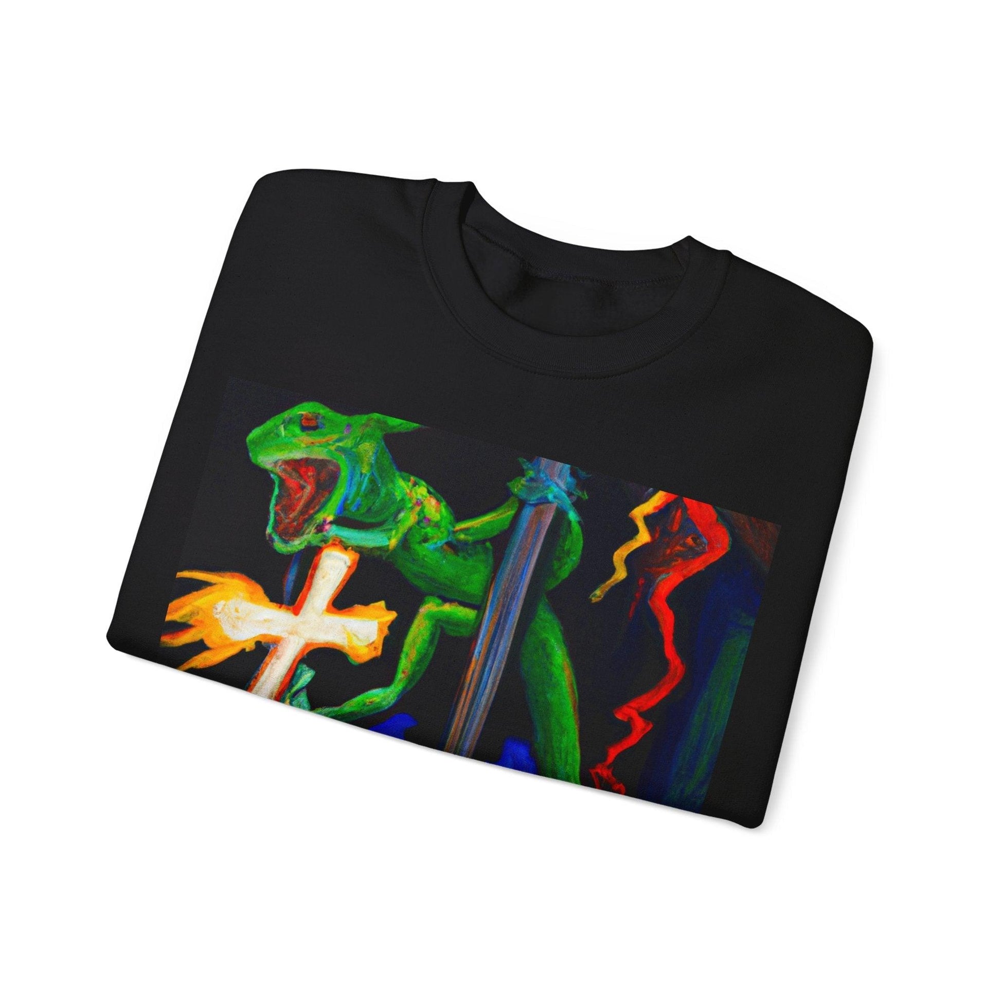 Lizard Vigilante Lightning Cross Unisex Heavy Blend™ Crewneck Sweatshirt - Lizard Vigilante