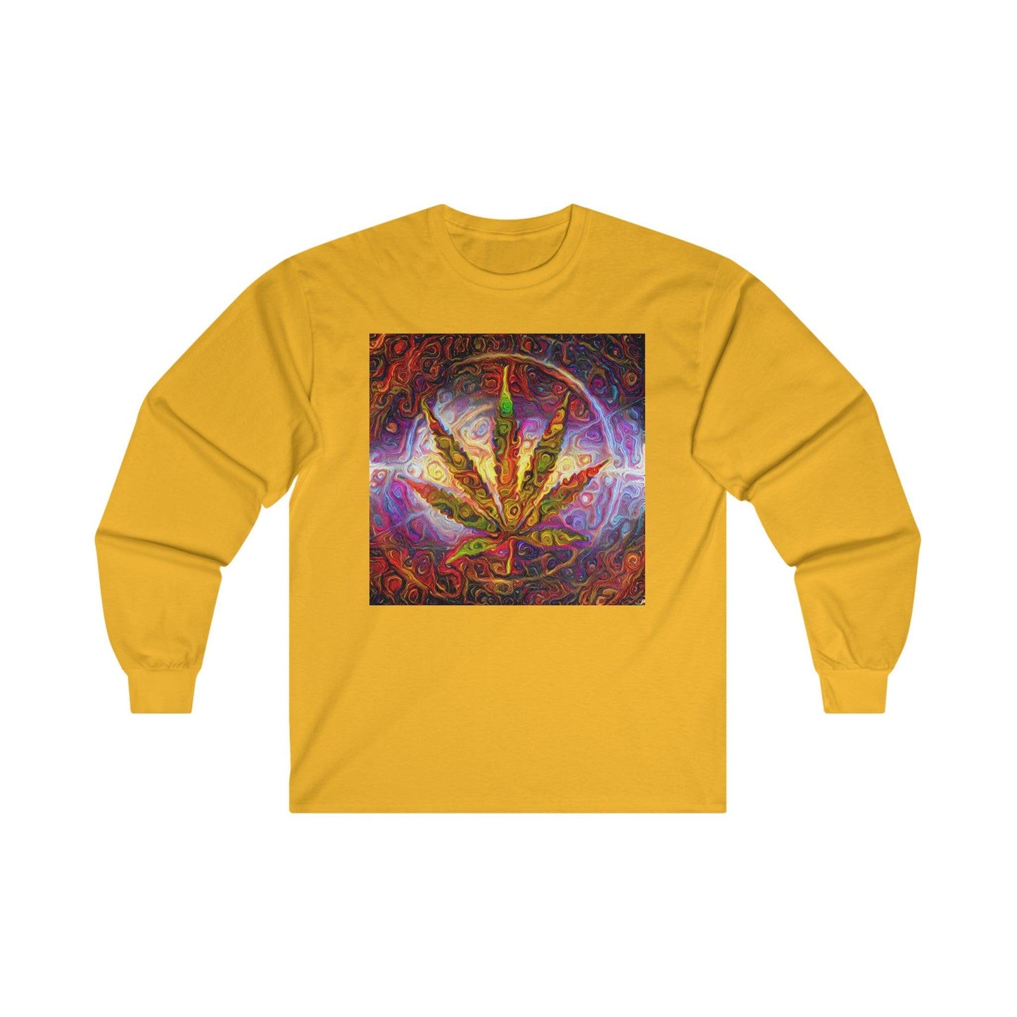 Psychedelic Pot Leaf Unisex Ultra Cotton Long Sleeve Tee - Lizard Vigilante