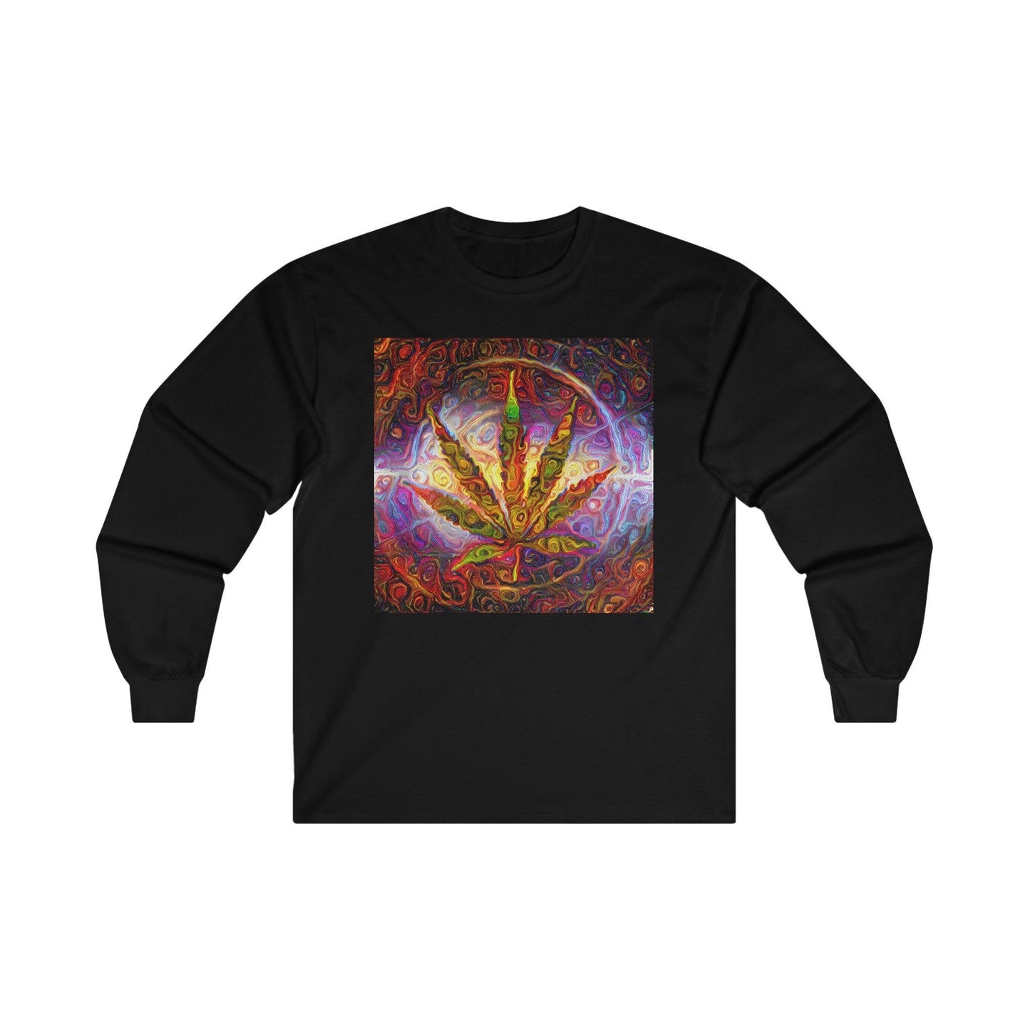 Psychedelic Pot Leaf Unisex Ultra Cotton Long Sleeve Tee - Lizard Vigilante