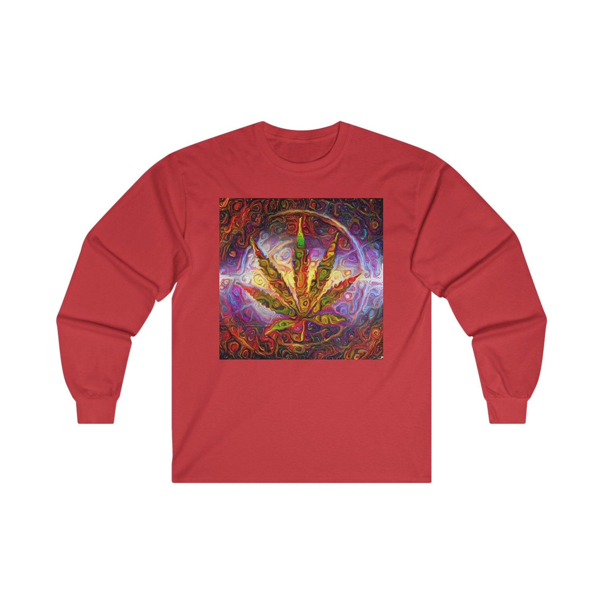 Psychedelic Pot Leaf Unisex Ultra Cotton Long Sleeve Tee - Lizard Vigilante