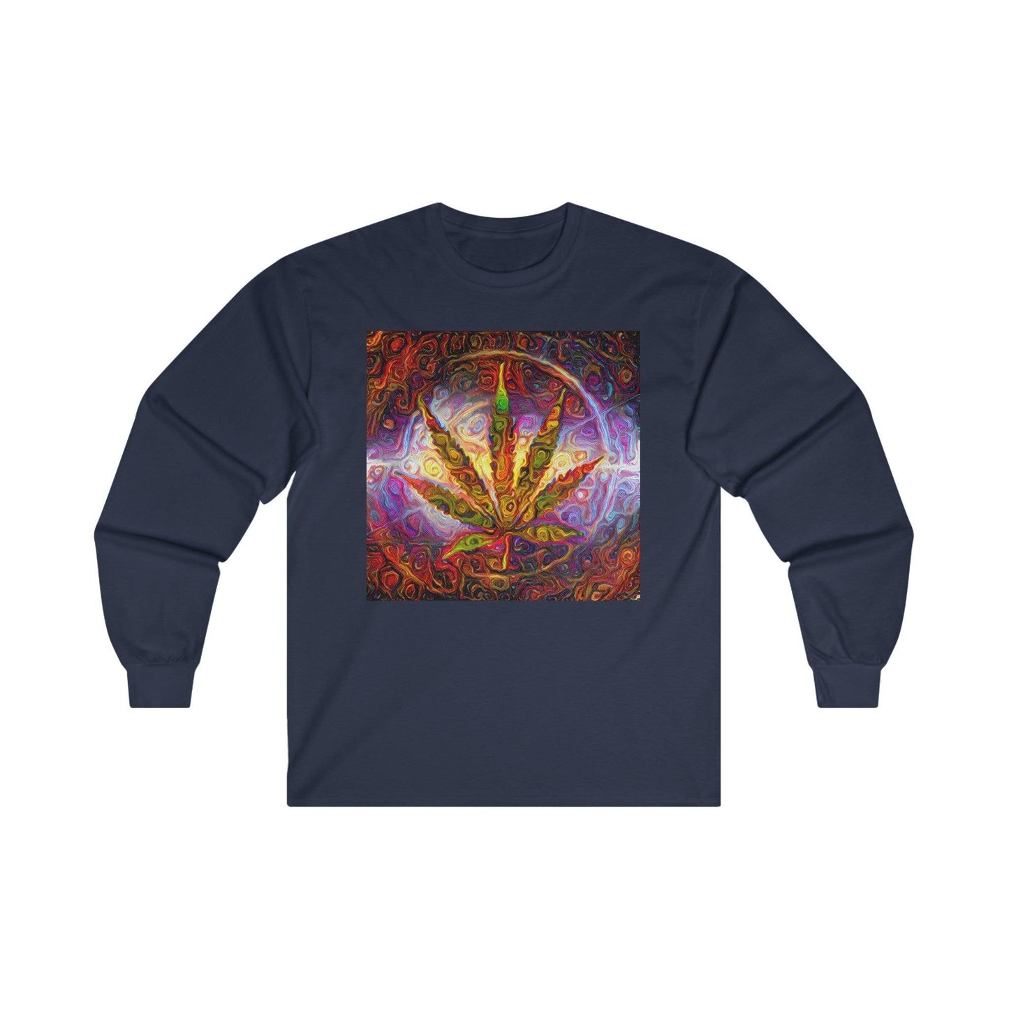 Psychedelic Pot Leaf Unisex Ultra Cotton Long Sleeve Tee - Lizard Vigilante