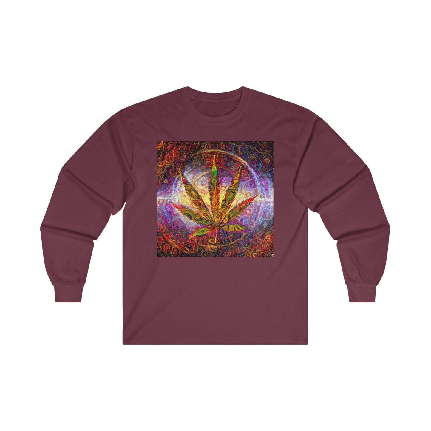 Psychedelic Pot Leaf Unisex Ultra Cotton Long Sleeve Tee - Lizard Vigilante