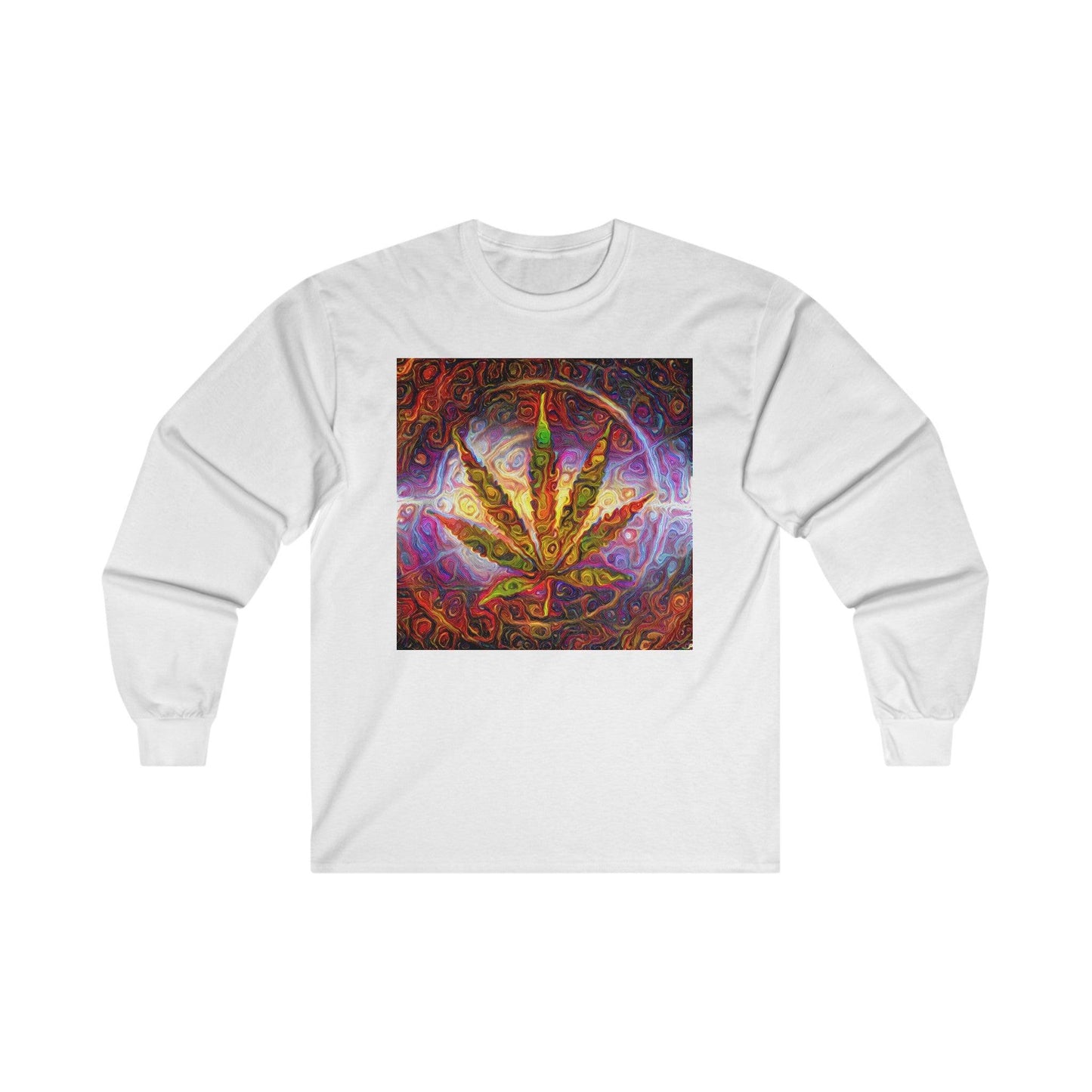 Psychedelic Pot Leaf Unisex Ultra Cotton Long Sleeve Tee - Lizard Vigilante