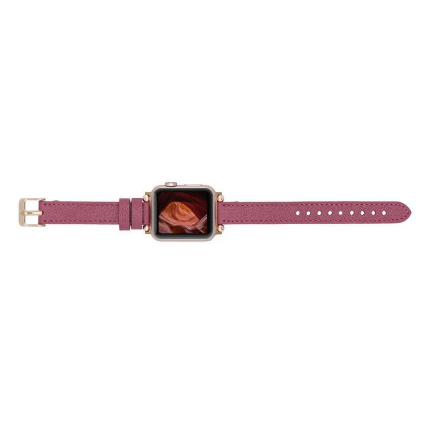 Apple Watch Magenta Leather Strap - Detroit