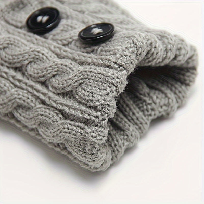 Button Detail Leg Warmers, Crochet Knitted Boot Leg Warmers Socks, Women's Stockings & Hosiery