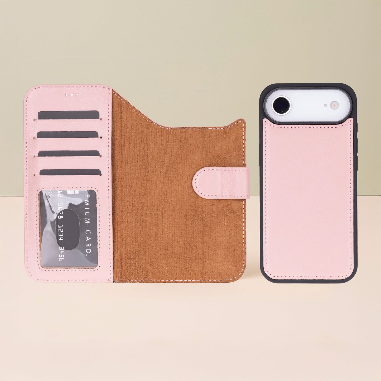 Premium Leather iPhone Air Wallet Case – Pink - Austin