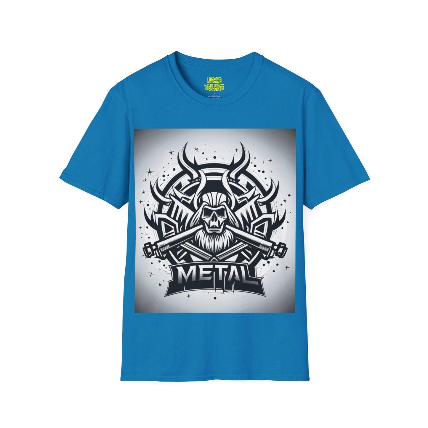 METAL Silver Unisex Softstyle T-Shirt - Lizard Vigilante