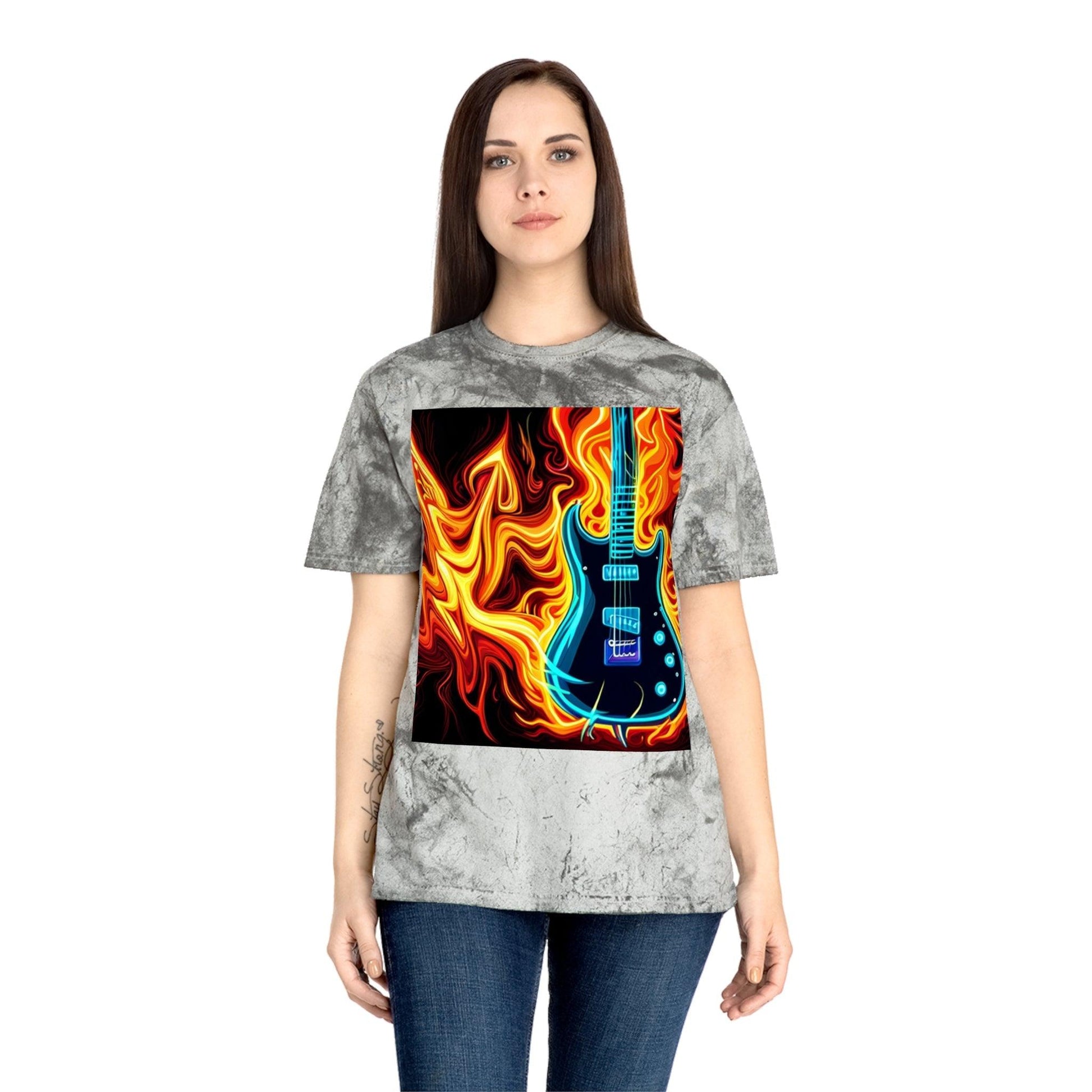 Flaming Axe Unisex Color Blast T-Shirt - Lizard Vigilante