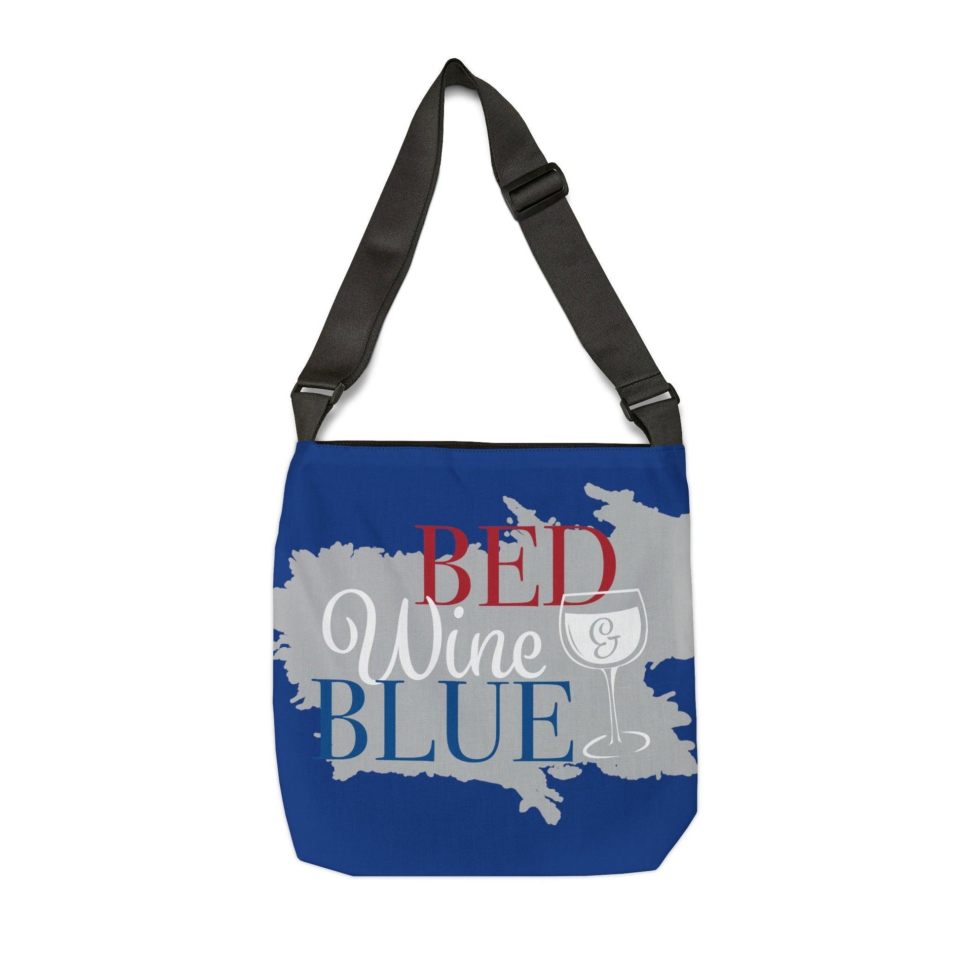 BED WINE & BLUE Adjustable Tote Bag (AOP) - Lizard Vigilante