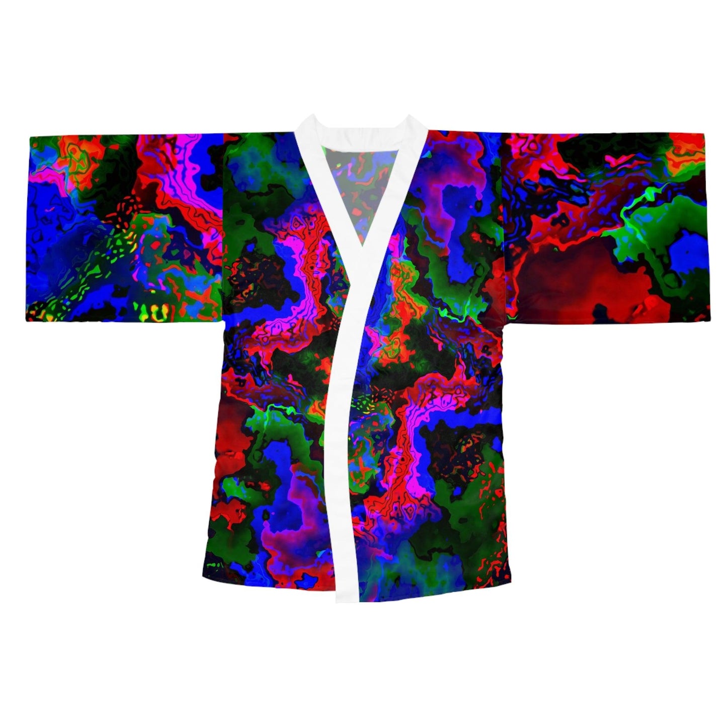 Rainbow in the Darkness Long Sleeve Kimono Robe - Lizard Vigilante