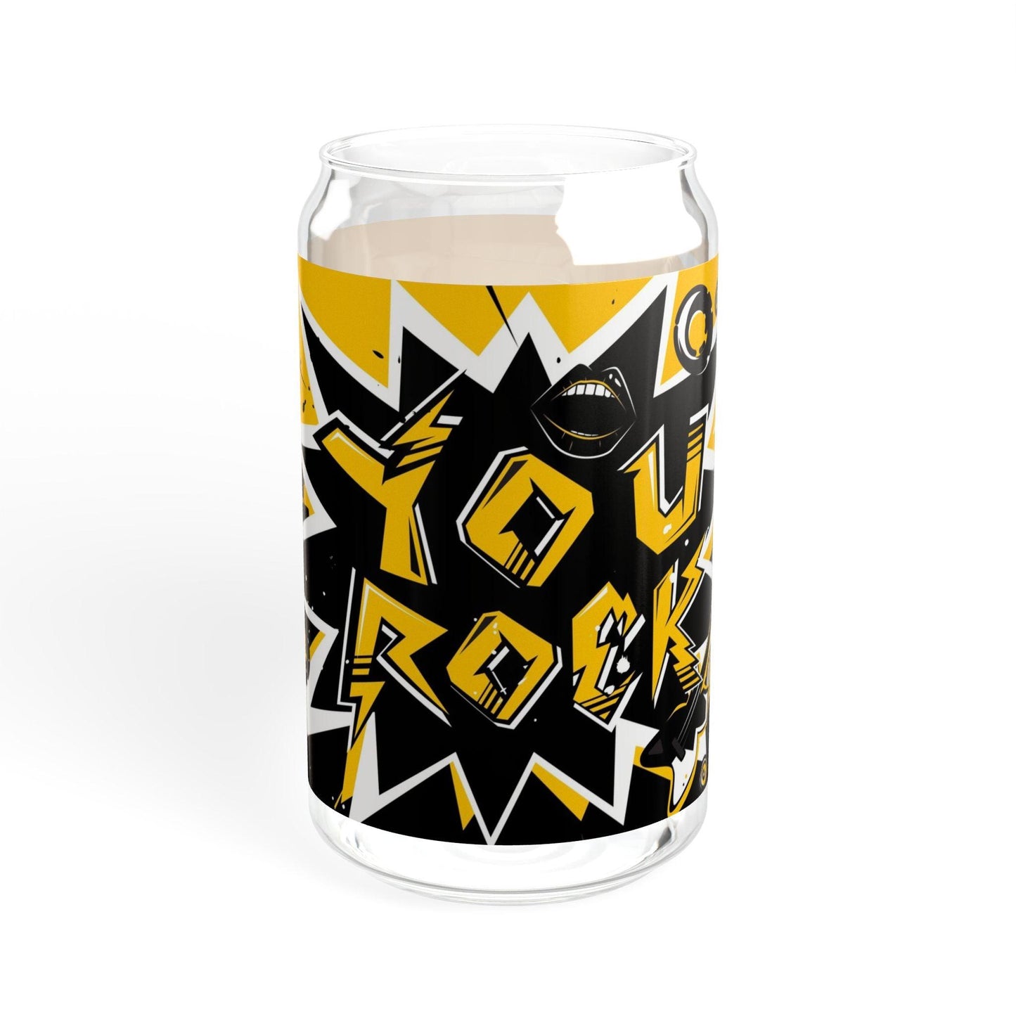 YOU ROCK Sipper Glass, 16oz - Premium Mug from Printify - Just $35.23! Shop now at Lizard Vigilante