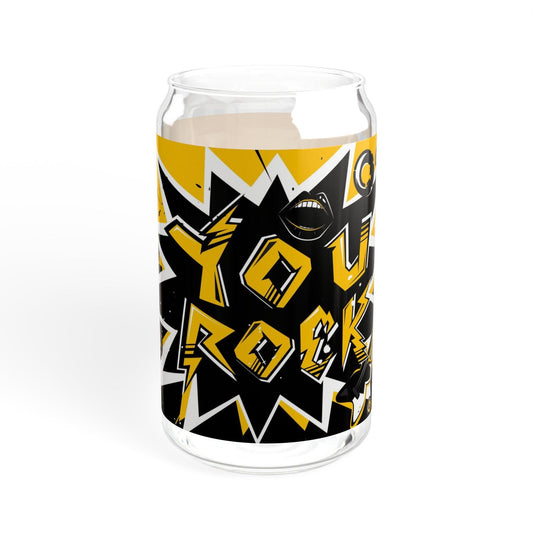 YOU ROCK Sipper Glass, 16oz - Premium Mug from Printify - Just $35.23! Shop now at Lizard Vigilante