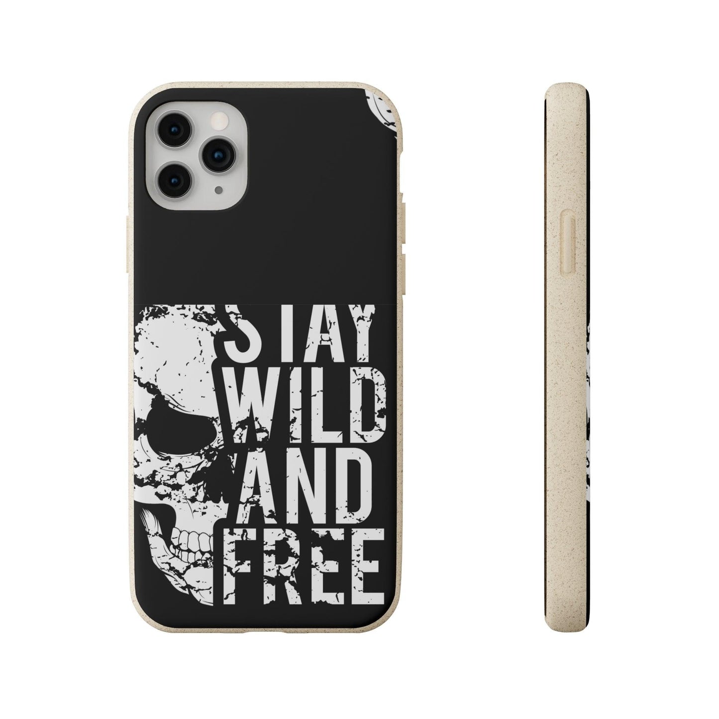 Stay Wild And Free Skull Biodegradable Cases - Lizard Vigilante