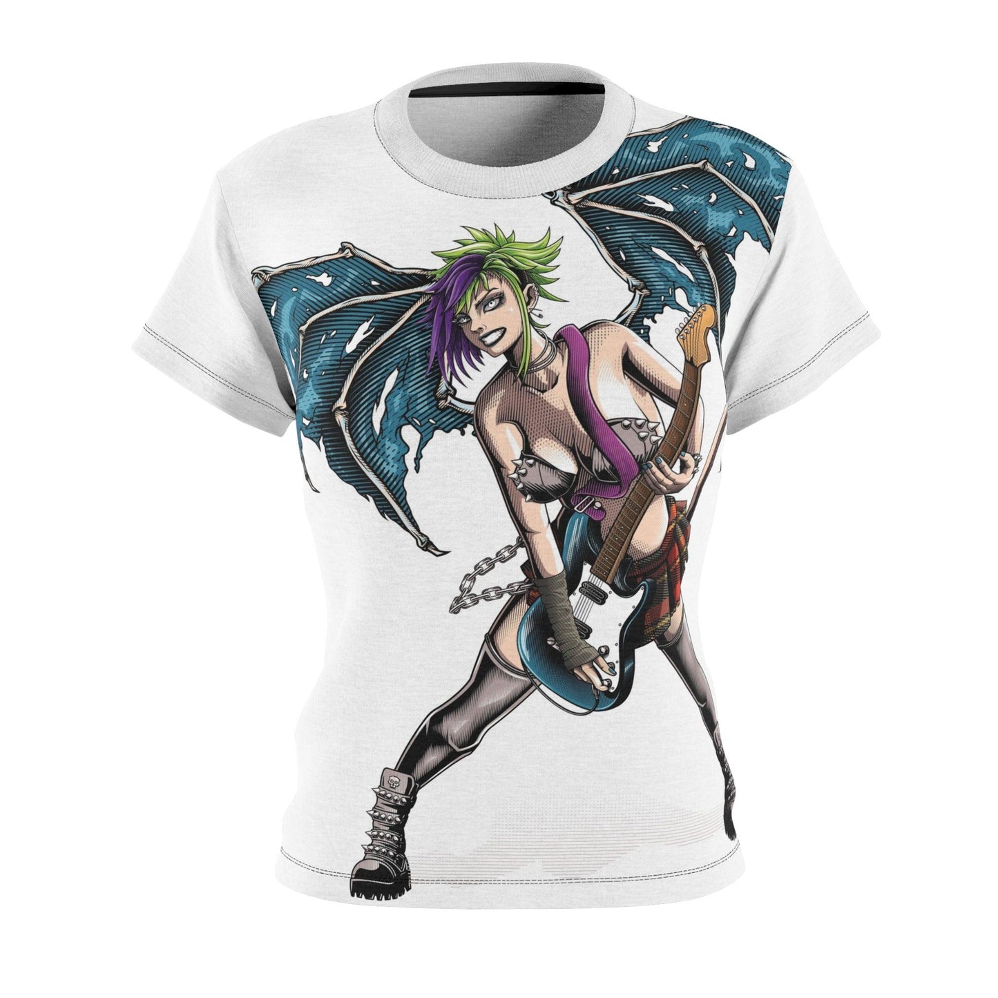 Demon Guitarist Women's Cut & Sew Tee - Lizard Vigilante