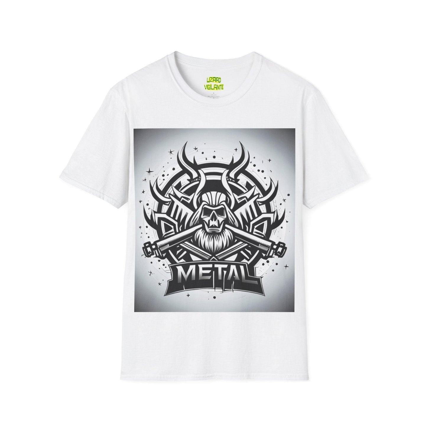 METAL Silver Unisex Softstyle T-Shirt - Lizard Vigilante