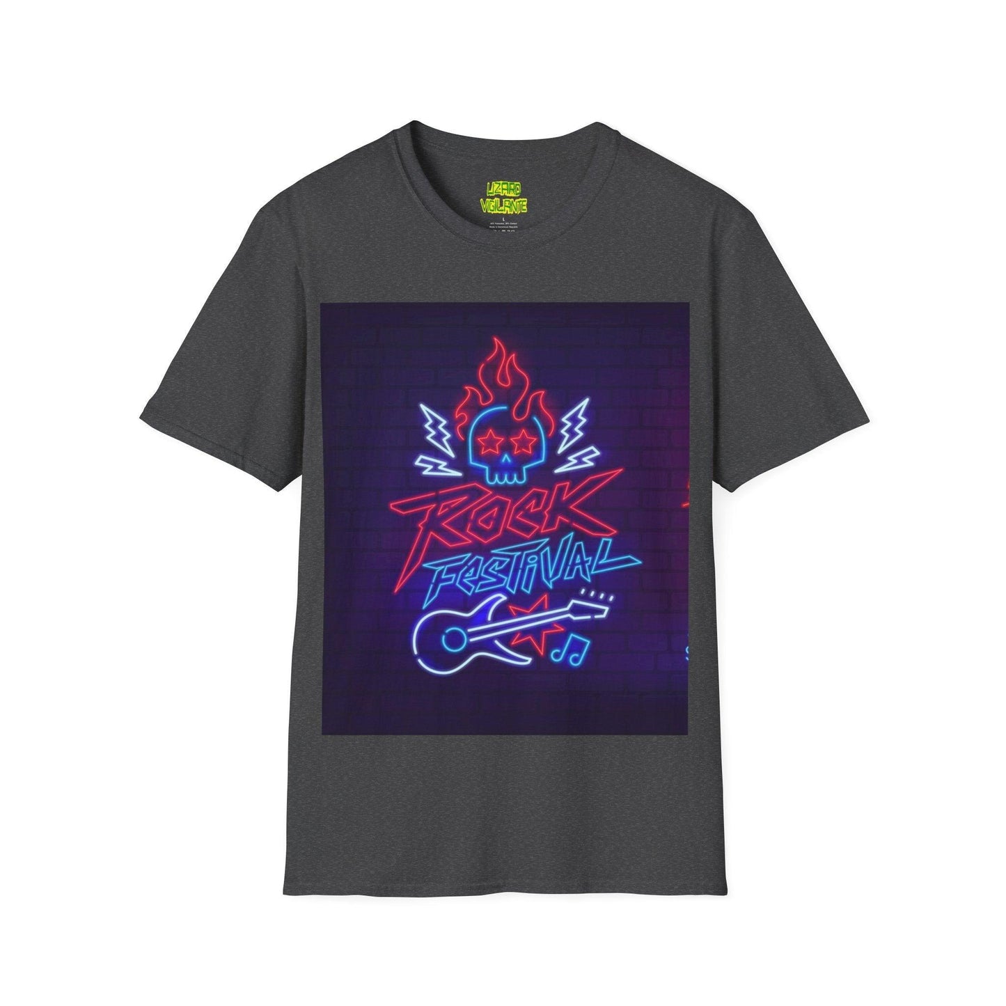 Neon Rock Festival Unisex Softstyle T-Shirt - Lizard Vigilante