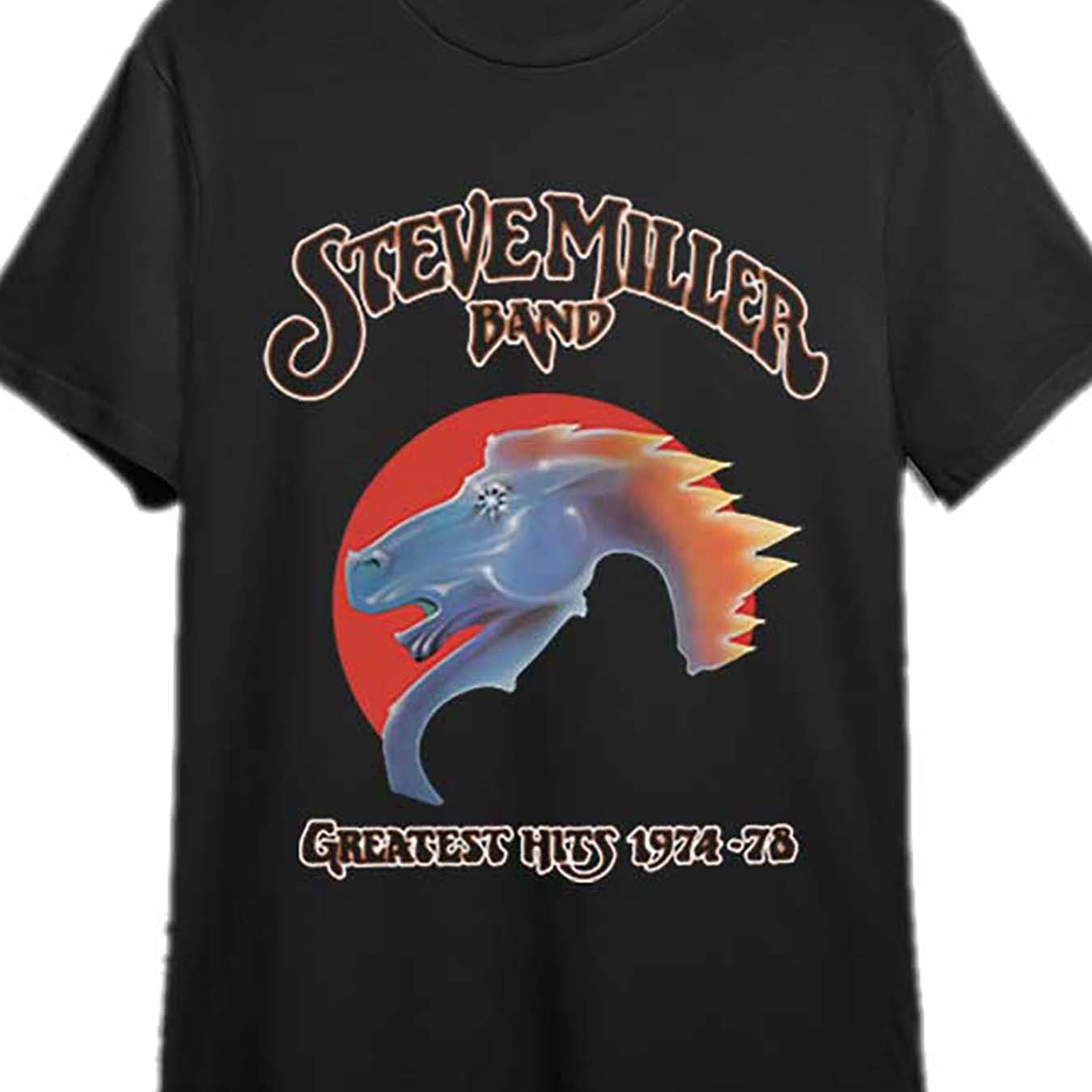 Steve Miller Band Men’s T-Shirt – Casual Cotton Graphic Tee in Black - Premium  from Lizard Vigilante - Just $26.99! Shop now at Lizard Vigilante