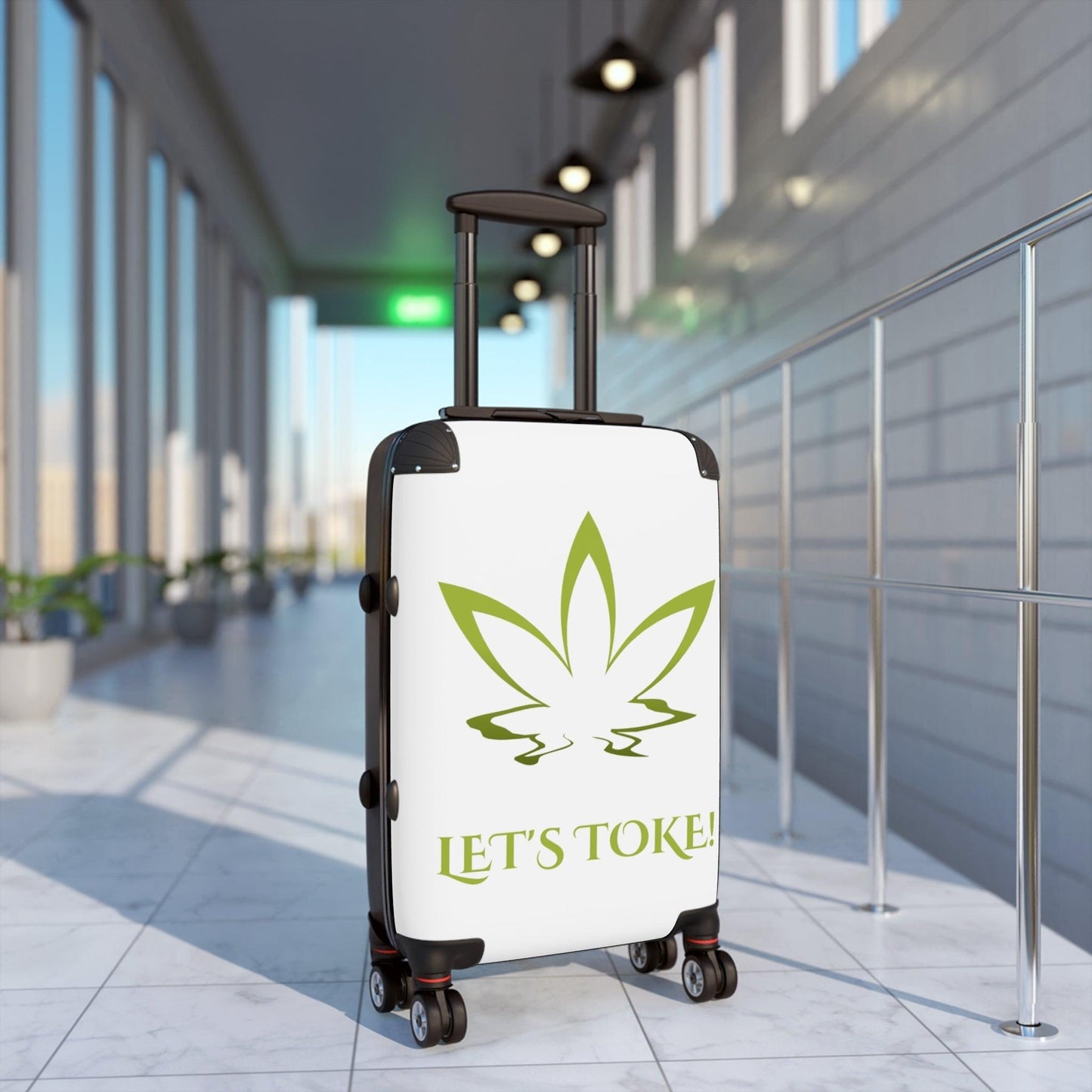 Let's Toke! Suitcase with a Smoke Leaf - Lizard Vigilante