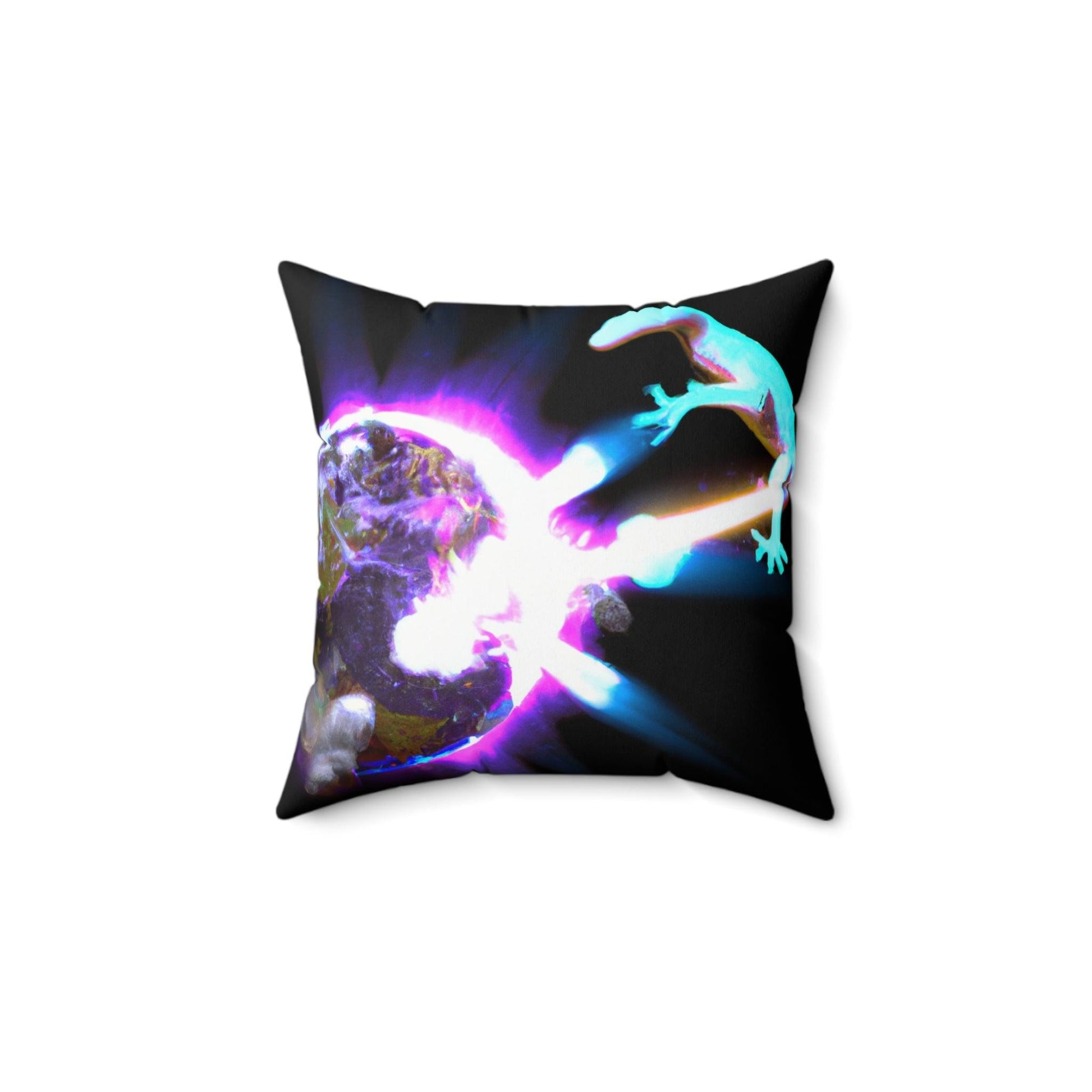 Lizard Attack Spun Polyester Square Pillow - Lizard Vigilante