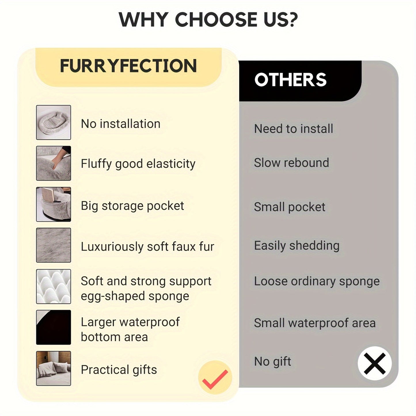 [Cozy Dog Bed] Orthopedic Faux Fur Dog Bed | Cozy Human-Sized Dog Bed For All Breeds - 71"x45"x14" With Blanket And Pillow, Washable, Includes Plush Pillow & Blanket