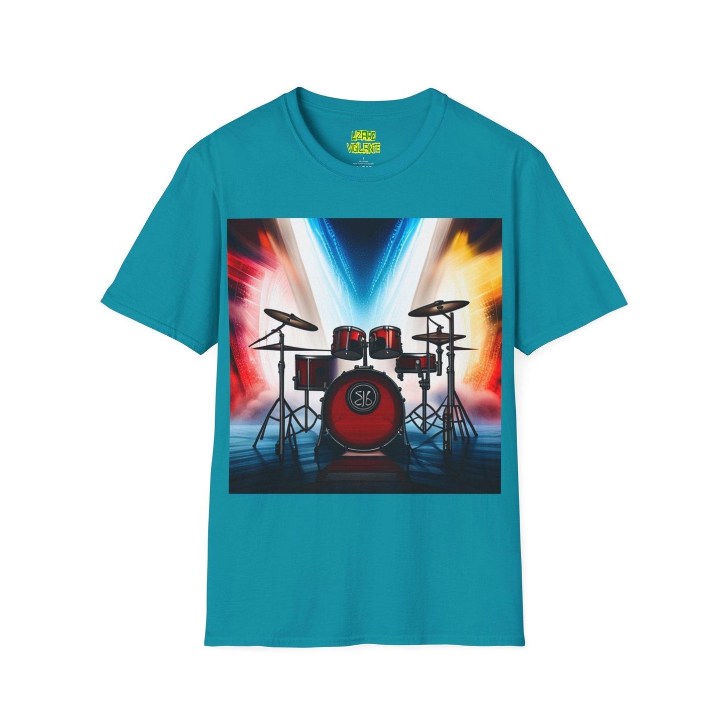 Rock Concert Drums Unisex Softstyle T-Shirt - Lizard Vigilante