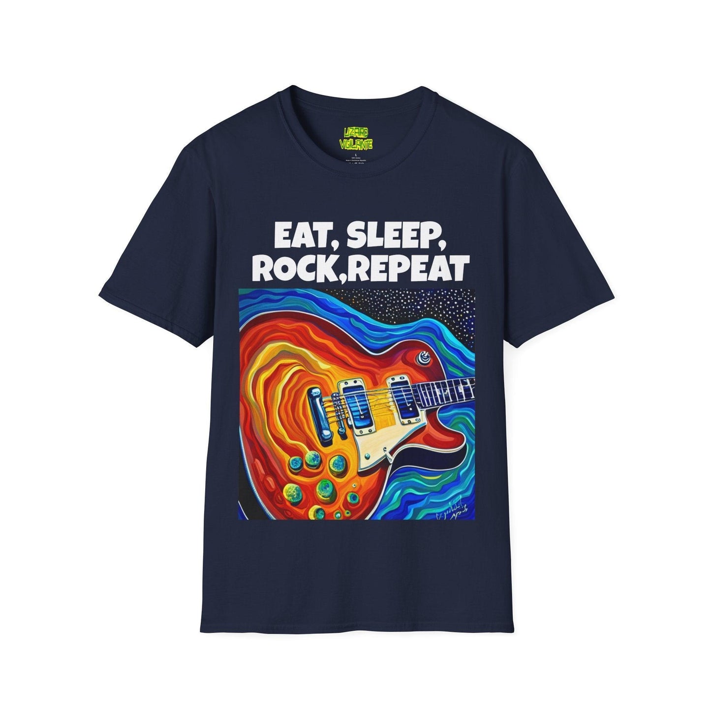 Eat, Sleep, Rock, Repeat Unisex Softstyle T-Shirt - Lizard Vigilante