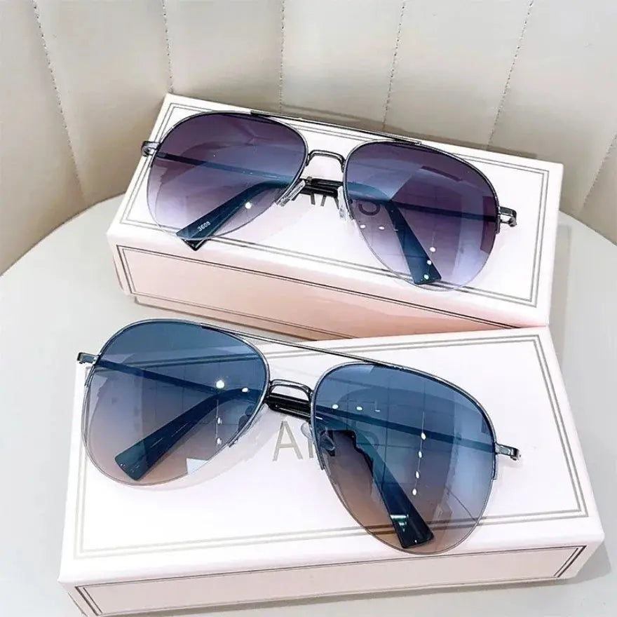 Aviator Sunglasses for Men & Women Fashion Gradient Big Frame Pilot Unisex Sun Glasses Design Anti-Reflective Lunette De Soleil Homme UV400 (No Box) - Premium sunglasses from Lizard Vigilante - Just $23.99! Shop now at Lizard Vigilante